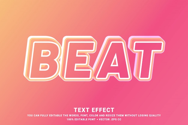 Bearbeitbarer textstil - 3d-beat