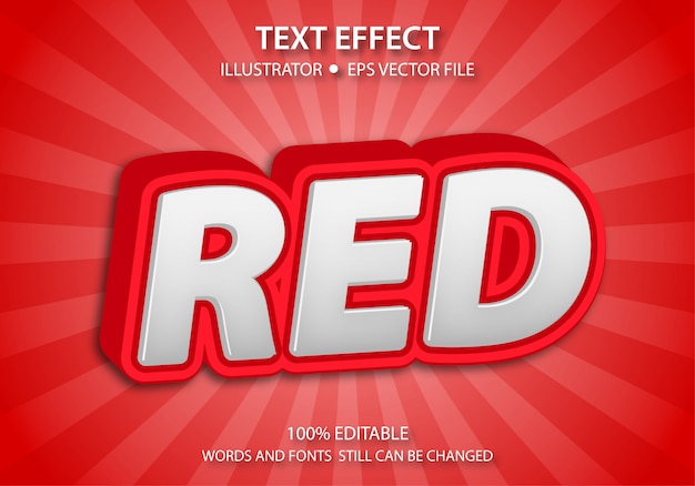 Bearbeitbarer Textstil-Effekt Niedliches Rot