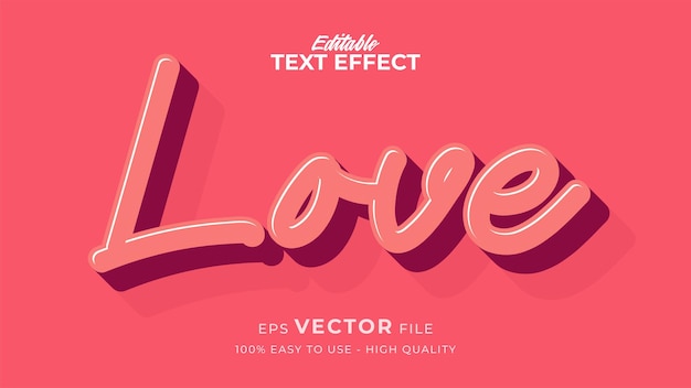 Bearbeitbarer Textstil-Effekt Valentinstext im modernen Stil