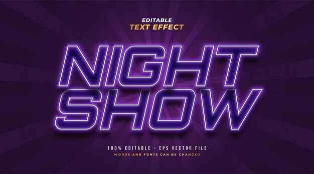Bearbeitbarer Textstileffekt der Nachtshow