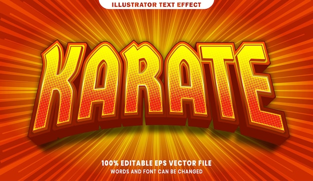 Bearbeitbarer textstileffekt des karate 3d