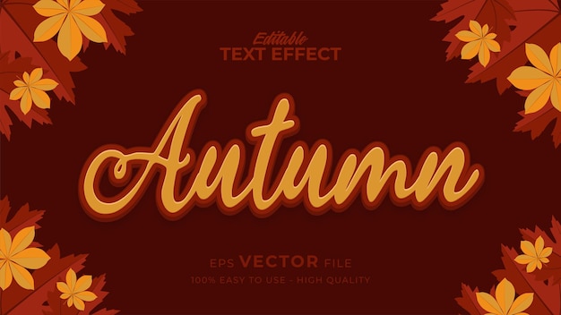 Bearbeitbarer Textstileffekt - Herbsttext mit Ahornblattillustration