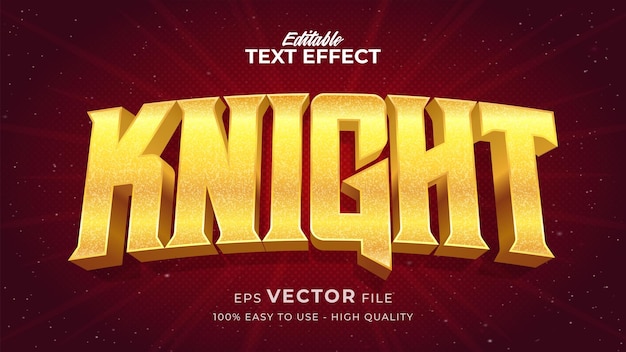 Bearbeitbarer textstileffekt - knight-textstil-thema