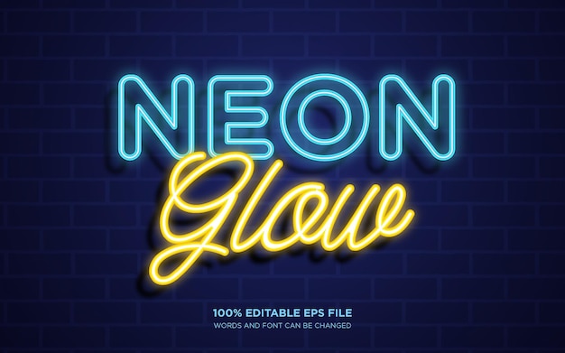 Bearbeitbarer Textstileffekt Neon Glow