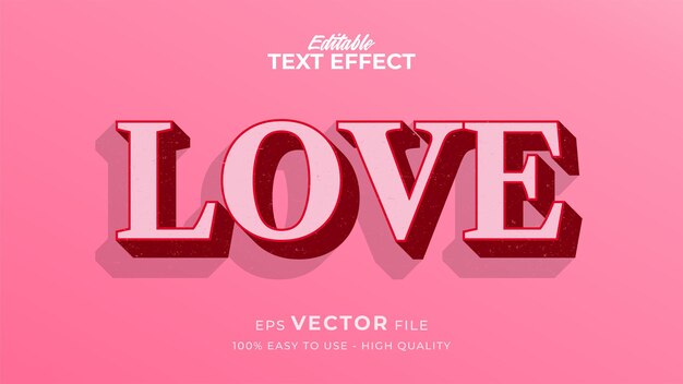 Bearbeitbarer Textstileffekt Valentinstext im Stilthema