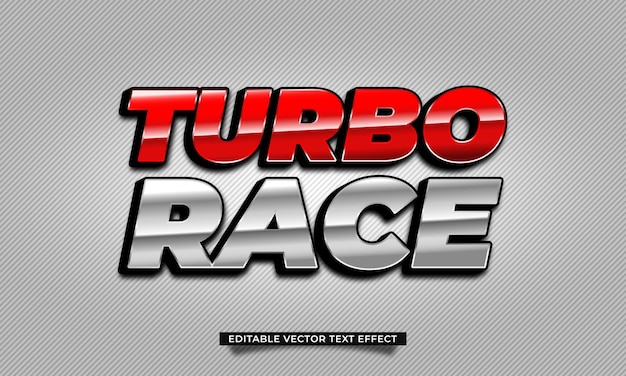 Bearbeitbarer Turbo Race 3D-Vektortexteffekt