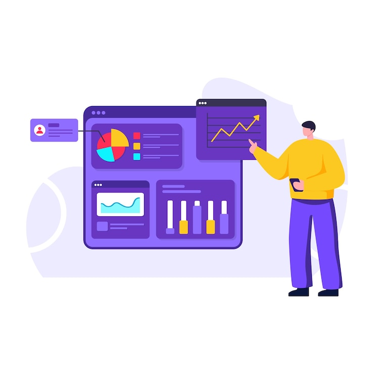 Vektor bearbeitbarer vektor der website-analyse flache illustration