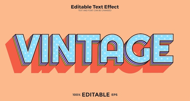 Bearbeitbarer Vintage-Texteffekt im modernen Trendstil