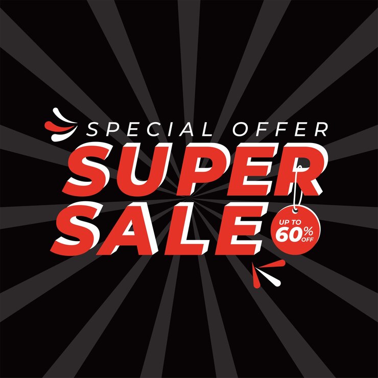 Bearbeitbarer Vorlagenvektor für große Verkaufsangebote. Mega-Sale, Super-Sale, spezielles Online-Shopping