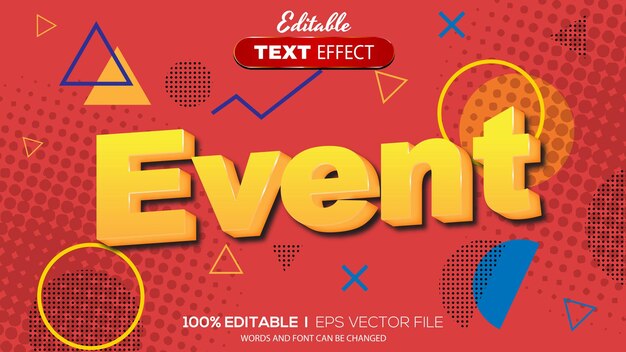 Bearbeitbares 3D-Texteffekt-Ereignisthema
