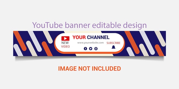 Bearbeitbares Design für YouTube-Banner Freier Vektor