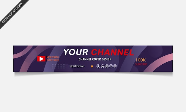 Bearbeitbares Design für YouTube-Banner Freier Vektor