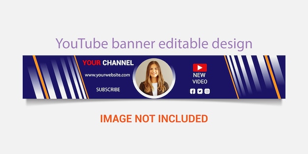 Bearbeitbares Design für YouTube-Banner Freier Vektor