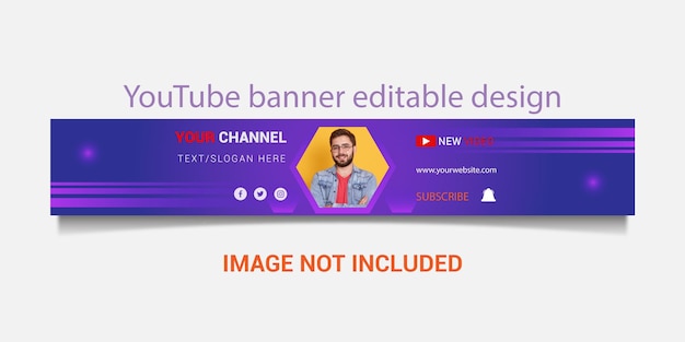 Bearbeitbares Design für YouTube-Banner Freier Vektor