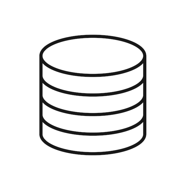 Bearbeitbares Icon der Datenbank Vektor-Illustration isoliert auf weißem Hintergrund mit der Presentation Website oder mobile App