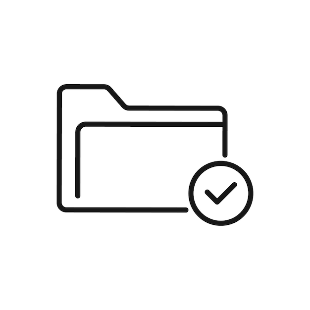 Bearbeitbares Icon des genehmigten Ordners Vektor-Illustration isoliert auf weißem Hintergrund mit der Presentation Website oder mobile App