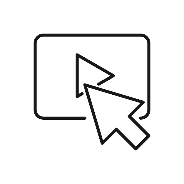 Bearbeitbares Icon of Pointer Click Video Play Vektorillustration isoliert auf weißem Hintergrund mit der Presentation Website oder mobile App