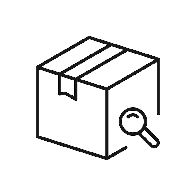 Bearbeitbares Icon of Search Package Box Vektor-Illustration isoliert auf weißem Hintergrund mit der Presentation Website oder mobile App