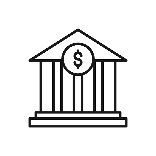 Bearbeitbares Ikon des Bankgebäudes Vektor-Illustration isoliert auf weißem Hintergrund mit der Presentation Website oder mobile App