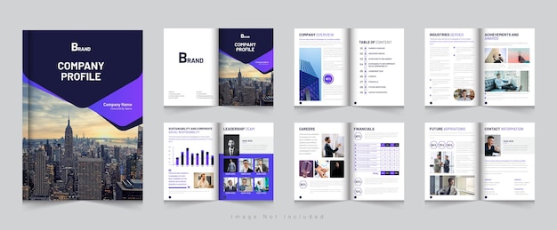 Bearbeitbares kreatives und modernes mehrseitiges layout-vorlagendesign für geschäftsbroschüren