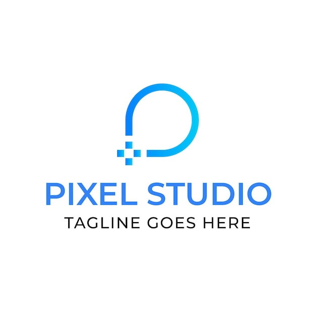 Vektor bearbeitbares pixel-studio-vektor-logo-design