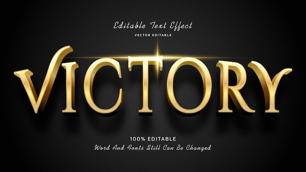 Bearbeitbares Texteffekt Gold Victory Style-Thema