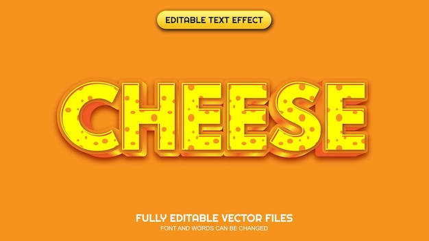 Bearbeitbares Texteffekt-Käse-Thema