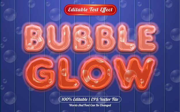 Bearbeitbares texteffektlicht mit bubble glow-thema