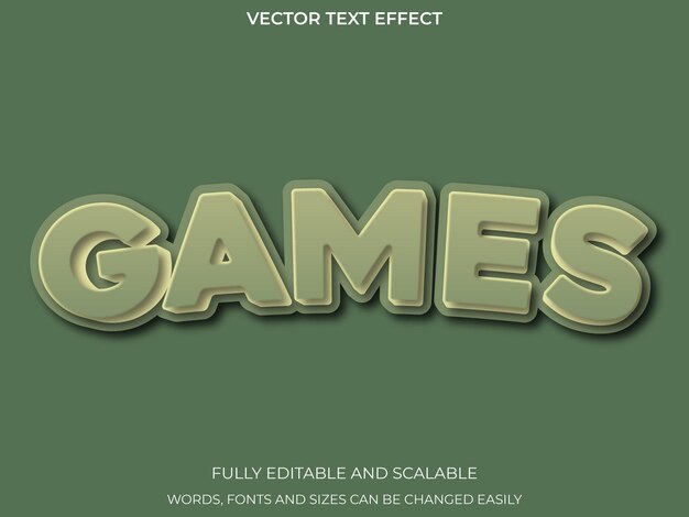 Bearbeitbares Texteffektspiel, 3D-Schriftstil