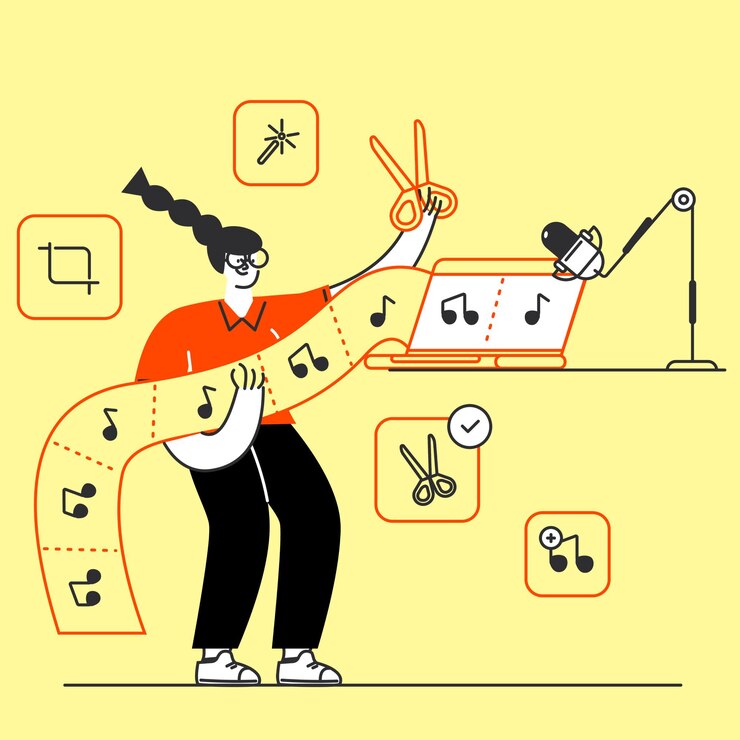 Bearbeiten Sie die Audioillustration des Podcasts