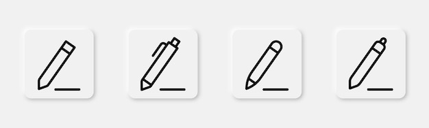 Bearbeiten Sie Ikonen Setbearbeiten Sie Stift-Symbol Bearbeiten Sie Bleistift-Icon Schreiben Sie Symbol Umriss Stift-Ikonen Linien-Bleistift-Simbol