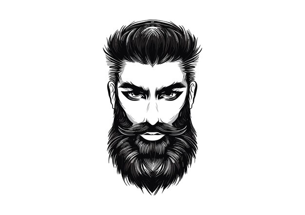 Beard fusion chronicles künstlerische vektor-logos