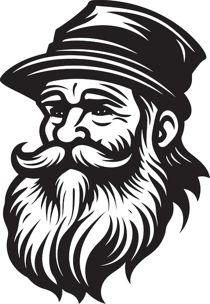 Vektor beardcraft evolution crafting old man emblem aged vision vector ältere ikonen