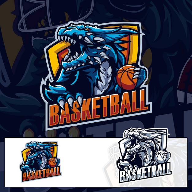 Beast basketball godzilla sport logo