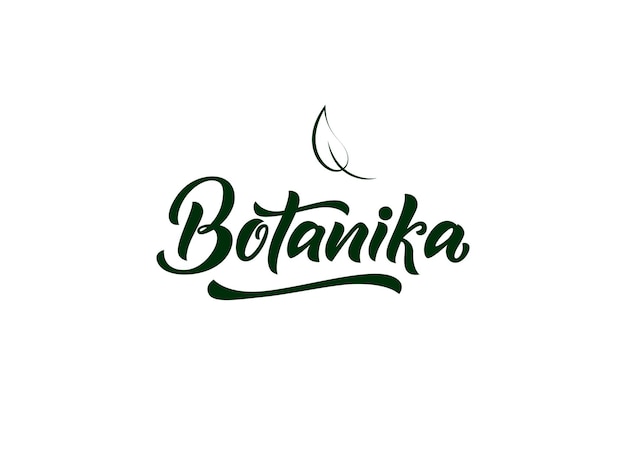 Beauty-branding-logo botanika hand-schriftzug-designlogo für öko-kosmetikprodukte