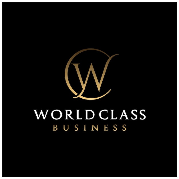 Beauty eleganter goldener monogramm-anfangsbuchstabe cw wc cw goldenes logo-design der weltklasse