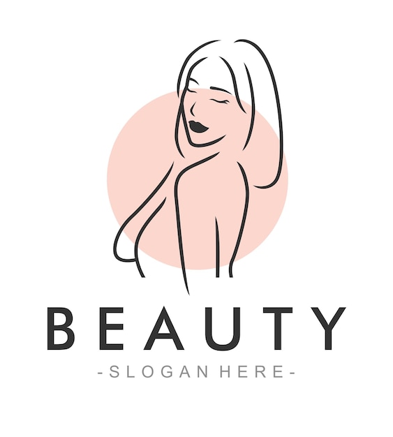 Beauty-logo mit strichzeichnungen a