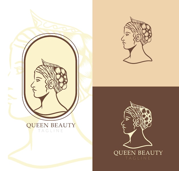 Beauty-Logo mit Vintage-Hintergrund-Sammlung