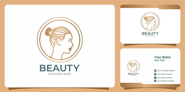 Beauty-logo und visitenkarten-set