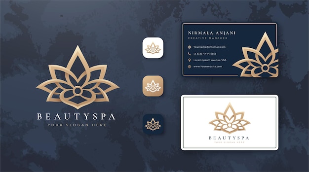 Beauty lotus logo und visitenkarten design