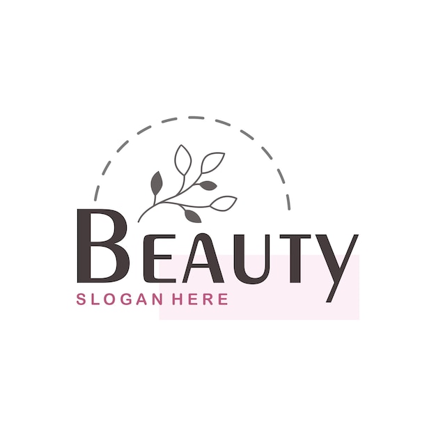 Vektor beauty-markenlogo-vorlage mit slogan