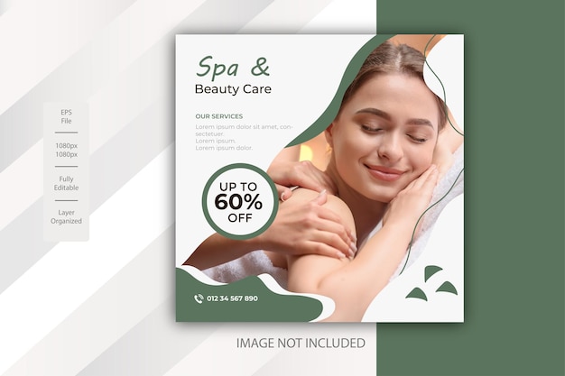 Beauty & spa-banner social-media-post-template-design