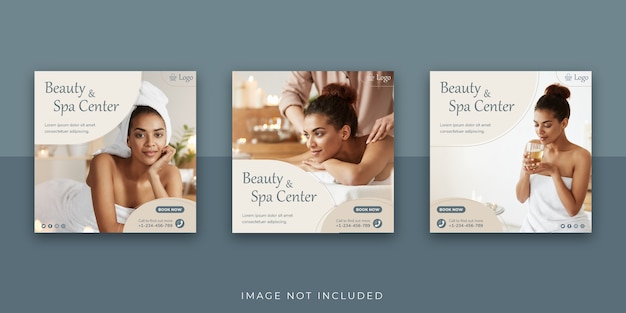 Vektor beauty & spa center social media beitragsvorlage