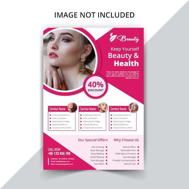 Vektor beauty spa flyer vorlage