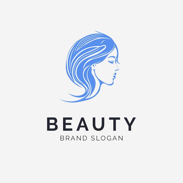 Beauty spa logo vorlage minimales frauengesicht