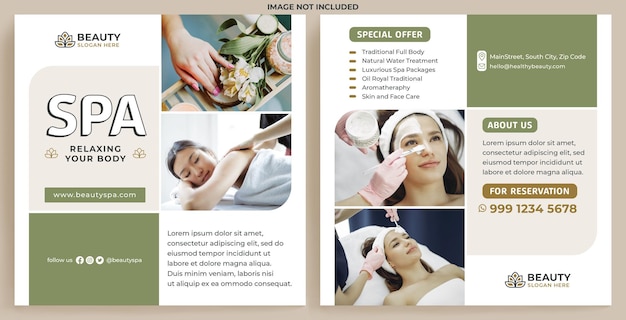Vektor beauty spa promotion feed instagram vorlage im modernen design-stil