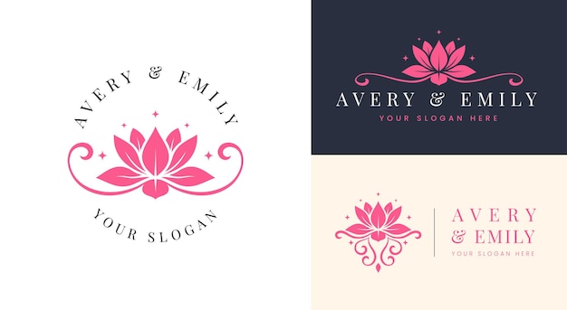 Beauty spa rosa lotusblüten-logo-design