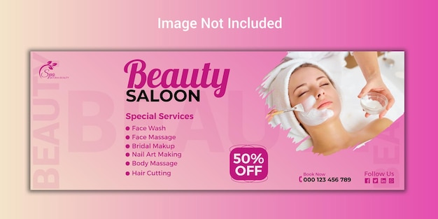 Beauty- und Spa-Center Social Media oder Facebook-Cover-Vorlage Design