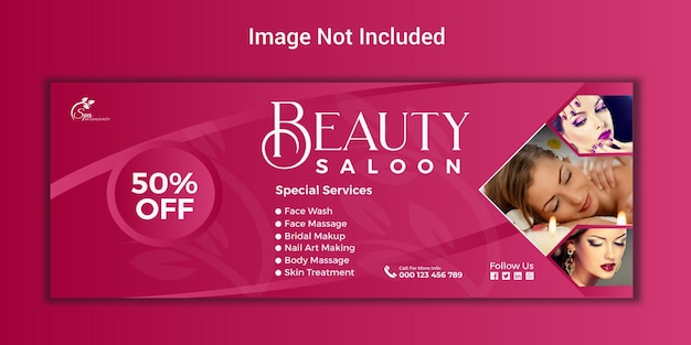 Beauty- und Spa-Center Social Media oder Facebook-Cover-Vorlage Design