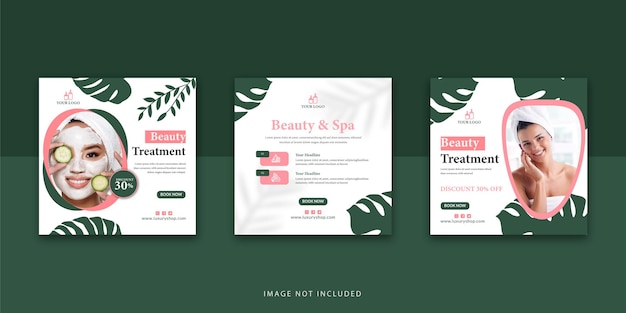 Beauty und spa make-up social media post banner quadratischer flyer social media post